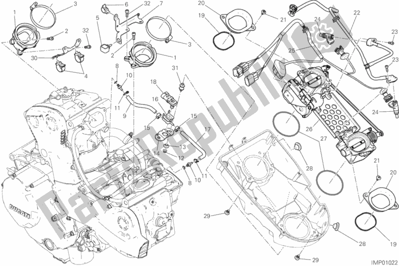 Todas as partes de Corpo Do Acelerador do Ducati Monster 1200 S USA 2019